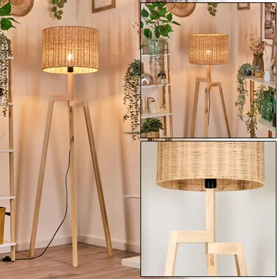 Produktbild von Dello Stehlampe aus Holz/Korbgeflecht/Rattan in Naturfarben