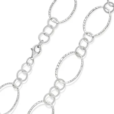 Produktbild von MATERIA Damen Collier Kette 925 Sterling Silber - Halskette oval 19mm Glieder rhodiniert 50 60 70cm in Schmuck Etui K81