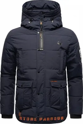Produktbild von Stone Harbour Herren warme Winterjacke Steppjacke Parka Outdoor Mantel Admaroo Navy Gr. 46 -S