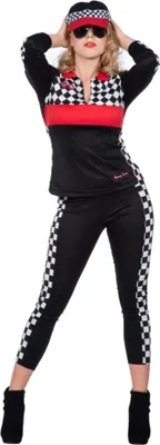 Produktbild von Rennfahrer Kostüm Pilot Race Girl Indy Auto Sport Grid Karneval Fasching Damen 34