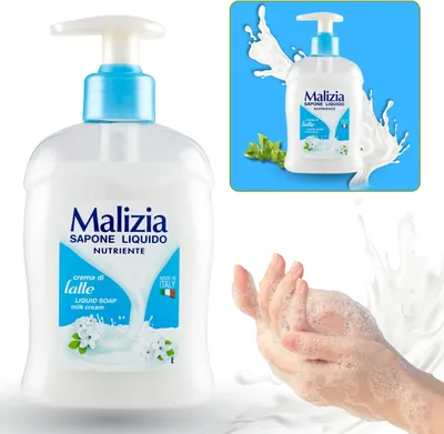 Produktbild von Malizia Flüssigseife mit Pumpe - Creme mit Milch 300 ml