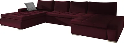 Produktbild von MIRJAN24 Ecksofa Caro Premium, U-Form mit Bettkasten und Schlaffunktion, Wohnzimmer (Venus Velvet 2932 + Miu 2059)