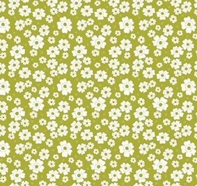 Produktbild von PVC Tischdecke Kalea grün Blümchen weiss Wachstuch - Eckig - Länge & Breite wählbar - abwaschbare Tischdecke Frühling, Größe:140 x 2500 cm