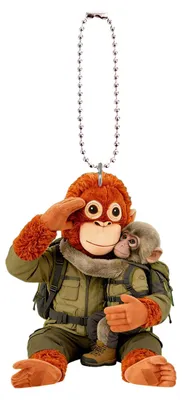 Produktbild von Affen-Schlüsselanhänger, niedlicher Baby-Affe aus Acryl, 2D-Affe mit Plüschtier, Anhänger zum Aufhängen an Rucksack, Handtasche und Autoschlüssel