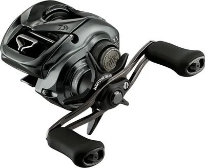 A fishing reel on a white background.