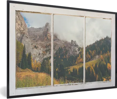 Produktbild von MuchoWow® MuchoWow® Gerahmtes Poster Ansicht - Landschaft - Baum 90x60 cm - Poster mit zchwarzem Bilderrahmen - Fotorahmen - Foto-Plakat