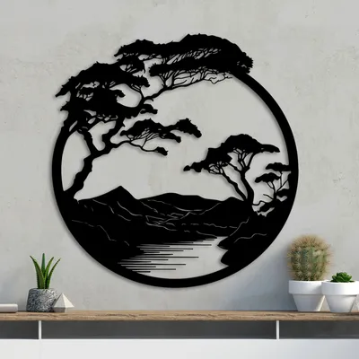 Immagine prodotto di Wallity, Serenity, accessorio decorativo da parete in metallo, nero, 100 % METALLO, 54 x 52 cm