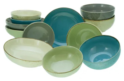 Produktbild von CreaTable, 23412, Nature Collection Bunt, Bowl Set 12-tlg, Steinzeug