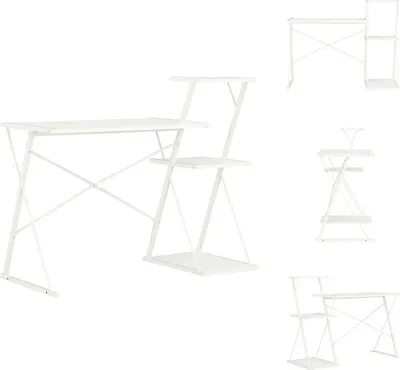 Obrázok produktu pre vidaXL Písací stôl s policou biely 116×50×93 cm - Písacie stoly