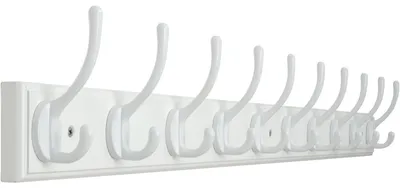 Immagine prodotto di Asta appendiabiti da parete, 97 cm, 10 ganci, colore bianco