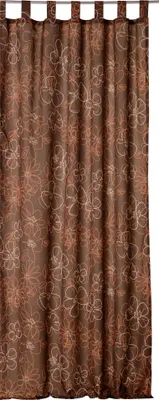 Produktbild von Vorhang Übergardine Braun Gardine blickdicht Blumenmuster Schlaufen 140x245 cm