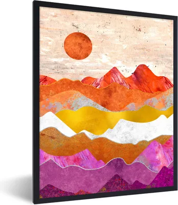 Produktbild von MuchoWow® Gerahmtes Poster Lesbisch - Stolz - Gold 60x80 cm - Poster mit Schwarzem Bilderrahmen Wandposter Rahmen Foto Bilder - Premium - Wanddeko Wohnzimmer