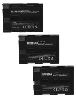 Produktbild von EXTENSILO 3x Akku Ersatz für Pentax D-LI50 für Kamera (1600 mAh, 7,4 V, Li-Ion)