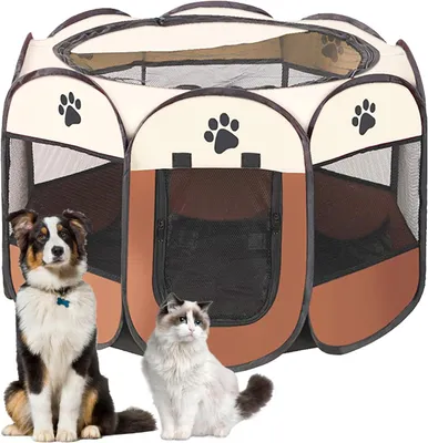 Imagen del producto de Jaula portátil para cachorros, tamaño pequeño, fabricada en tela Oxford resistente al agua, plegable, apta para perros y gatos