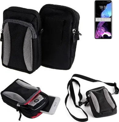 Produktbild von K-S-Trade Holster Schutz Hülle kompatibel mit Meizu 18 Handy Hülle Gürteltasche Umhängetasche mit Zusatzfach schwarz