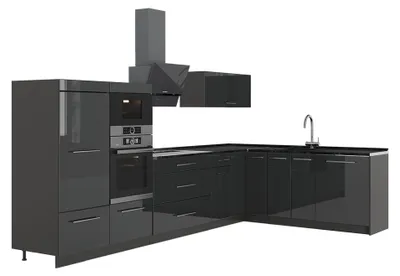 Imagen del producto de Cocina esquinera Vicco Fame-Line Antracita alto brillo/Antracita 347 x 207 cm, ET Antracita, Model 63557