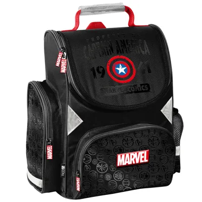 Produktbild von Schulranzen 6-tlg. Set für Mädchen & Jungen CAPTAIN PLANETA Marvel – Paso Ranzen, Mäppchen, Tasche, Flasche, Frühstückstasche