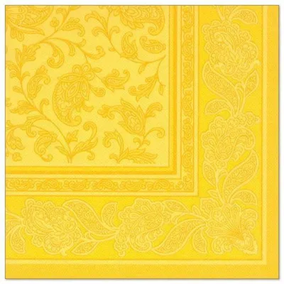 Produktbild von 250 Papstar Servietten ROYAL Collection 1/4-Falz 40 cm x 40 cm gelb Ornaments 11669