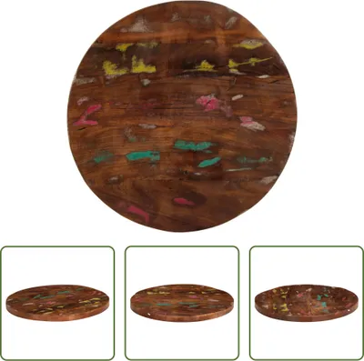 Produktbild von The Living Store Tischplatte Ø 50x1,5 cm Rund Altholz Massiv