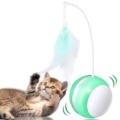 Interaktives Katzenspielzeug, USB-aufladbar, rotierend, mit Licht