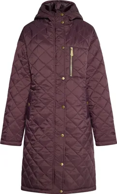 Produktbild von Damen Rautensteppjacke braun S mit Kapuze und tierfreundlicher Synthetikfaserfüllung