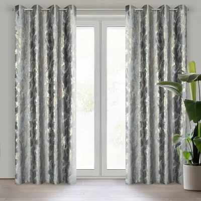Produktbild von Vorhang MELODY stahl hellgrau grau 140x250 cm  Ösen Ösenvorhang