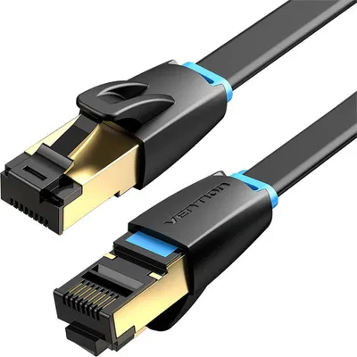 Image de Cat8 U/Ftp Vention Ikcbg Rj45 Ethernet Flat Cable 40Gpbs 1M Black