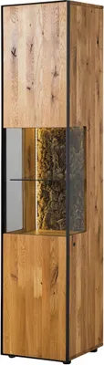 Image de MASSIVMOEBEL24 | Vitrine 43x55x201 en bois de Chêne naturel huilé STARNBERG #05