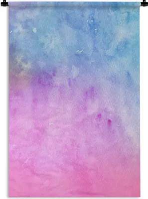 Produktbild von MuchoWow® Wandteppich Wandbehang Aquarell - Rosa - Blau - Lila 120x180 cm Tapisserie Dekoration Wandtuch - Schlafzimmer - Dekorationen für das Haus