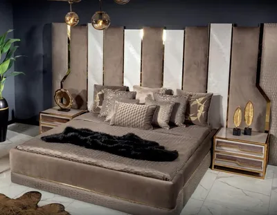 Produktbild von Schlafzimmer Set 3tlg Bett 2x Nachttisch Design Möbel Luxus Neu Holz Modern Neu