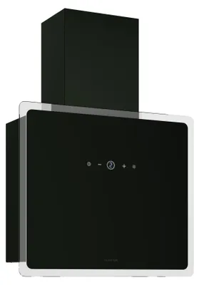 Image de Klarstein AlizeEdge Hotte Murale - 60cm Hotte Aspirante, Design Plat, 487 m³/h, A+ Énergie, Éclairage LED, Silencieuse 38 dB, Tactile, Aluminium & Charbon, Noir