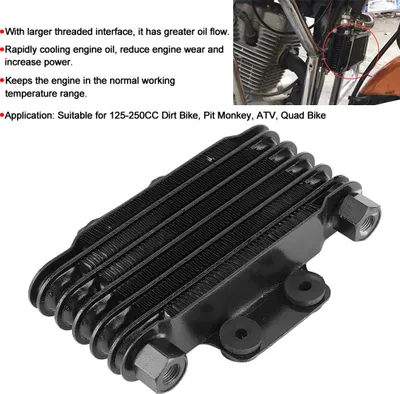 Immagine prodotto di Radiatore olio motore a 6 file, parti del radiatore nere per moto da cross, dirt bike e ATV da 125-250 cc