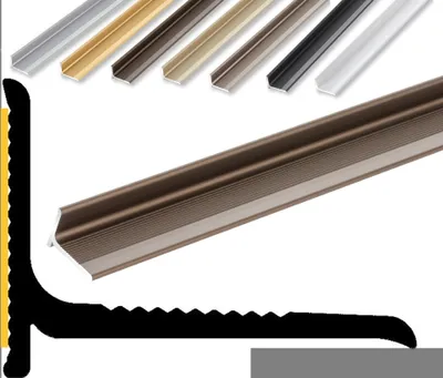 Produktbild von (9,99EUR/m) Wand Anschluss / Abschluss Profil | 22 x 15 x 1180 mm | bronze eloxiert | Innenwinkel Treppenbelag | Bodentiefe Fenster oder Balkon Abschluss | Dehnungsprofil | Wandabschlussprofil | Wandabschlussleiste