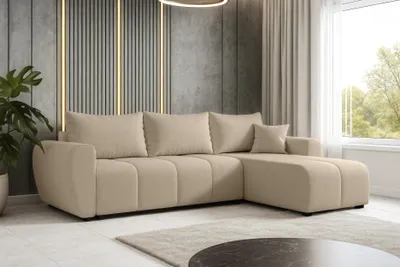 Produktbild von AX LIVING Eckcouch mit Schlaffunktion Malatya L Mini Sofa Hellbraun R