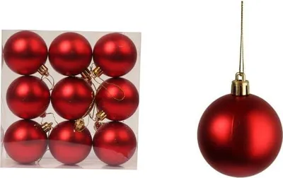 Immagine prodotto di Set di 9 palline di Natale rosse in plastica da 6 cm