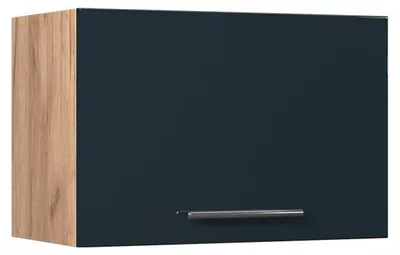 Image de Elément haut de cuisine Vicco Fame-Line Bleu foncé brillant/Chêne de force doré 60cm, Model 61555