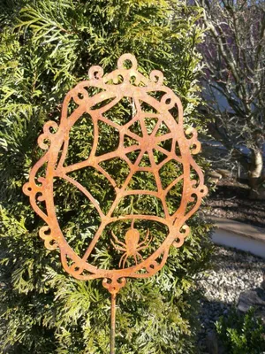 Produktbild von Edelrost Gartenstecker Halloween Spinne