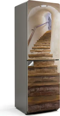 Produktbild von Wendeltreppe im Tunnel – Kühlschrank Aufkleber – Klebefolie Kühlschrank – Kühlschrank Nachbildung – Kühlschrankfolie selbstklebend – Küchen Nachbildungation – 60x180 cm