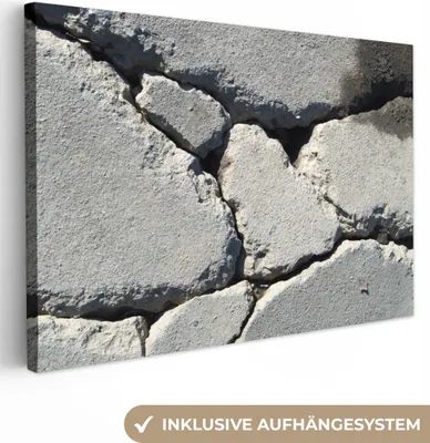 Produktbild von OneMillionCanvasses® - Leinwandbilder - 150x100 cm, Beton - Riss, Wandbilder Kunstdruck Wanddekoration