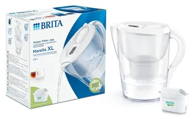 Produktbild von BRITA Marella Wasserfilter XL 3.5L Kanne Weiß + MAXTRA PRO Filterkartusche 1051123