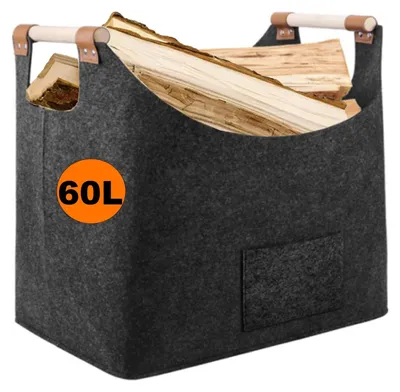 Image de Omgoods - Grand panier en bois XXL pour le bois et le rangement