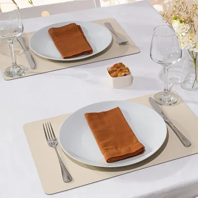 Produktbild von Tischsets 4er Set 28,5x43,5 cm – recyceltes Leder – Cookie