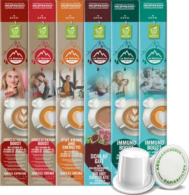 Produktbild von Premium VITAMIN SELEKTION BOX 60 kapsułek kawy La Natura Lifestyle kompatybilnych z Nespresso®*³