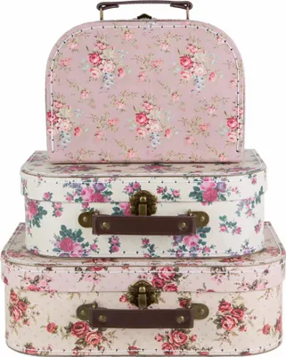 Obrázok produktu pre Súprava kufrov Vintage rose (sada 3) - Sass & Belle