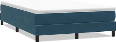 Produktbild von vidaXL Boxspringbett ohne Matratze Dunkelblau 160x220 cm Samt