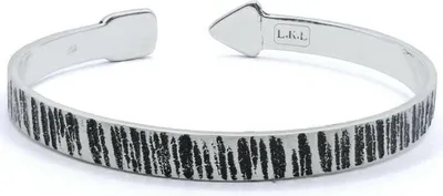 Produktbild von Damen Armreif aus 925 Sterling Silber, oxidiert, verkratzt, hypoallergen