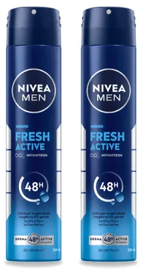 Immagine prodotto di 2 spray deodoranti NIVEA MEN Fresh Active - 200 ml - Confezione vantaggiosa - 2 pezzi