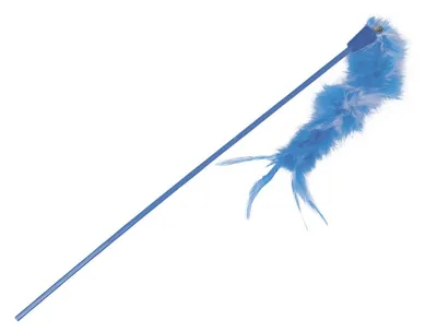 Produktbild von NOBBY Katzenwedel mit Spielzeug, hellblau, 45 cm