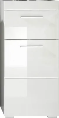 Produktbild von trendteam Koupelnová skříňka Amanda White Melamin/Bílý vysoký lesk Hluboká zásuvka 37 x 79 x 31 cm