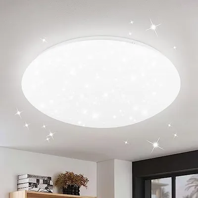 Zdjęcie produktu dla ZMH LED lampa sufitowa do sypialni lampa sufitowa 30cm gwiaździste niebo zimna biel 18W lampa sufitowa IP44 wodoodporna okrągła do łazienki kuchni dla dzieci